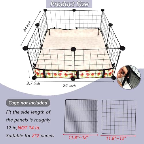 Guinea Pig Cage Liner，Washable Waterproof Oxford Cloth Cage Liners for Small Animals,Hamster Chinchilla Hedgehog Rabbit and Other Small Animals Not Include Cage(24x24 inches)