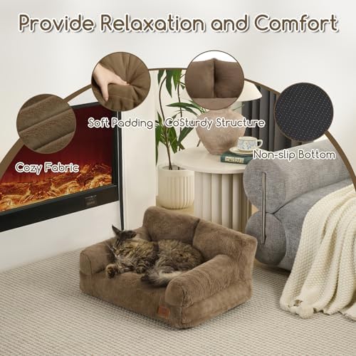 Hollypet Small Dog Large Cat Bed Puppy Couch Beds for Pets up to 25 lbs