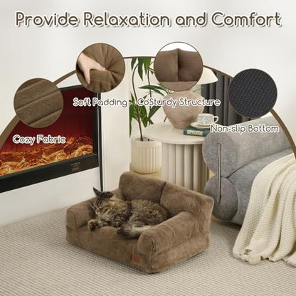 Hollypet Small Dog Large Cat Bed Puppy Couch Beds for Pets up to 25 lbs