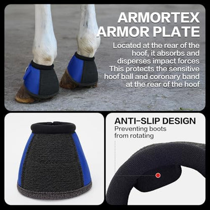 GEOSO Bell Boots for Horses,Ballistic Overreach Horse Boots | Superb Protection, Durability&Comfort,360 Degree Wrap