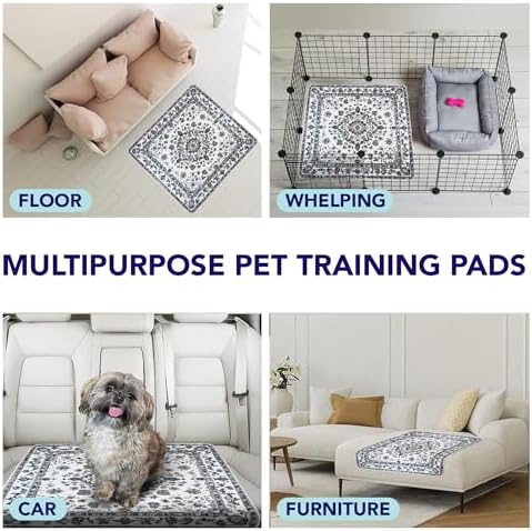 PUPIBOO Washable Pee Pads for Dogs and Cats - Super Absorbent Reusable Puppy Training Pads - 100% Waterproof, Leak-Proof & Non-Slip Whelping Pads for Pet Housebreaking