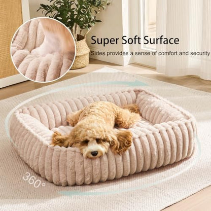 Small Dog Bed Calming Cat Bed for Indoor Cats 20’’x16’’ Khaki