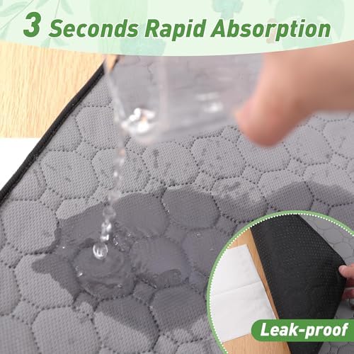 2 Pack Guinea Pig Cage Liners, 14'' X 42'' Washable Guinea Pig Pee Pads, Non Slip Reusable Super Absorbent Guinea Pig Training Mat Bedding Fleece for Small Animals Hamster Rabbit Chinchilla Rat