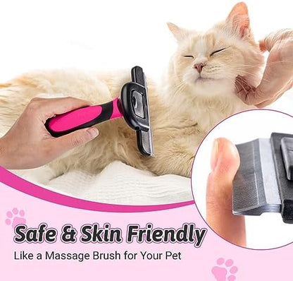 MIU COLOR Long Hair Pet Grooming Brush for Medium & Large Dogs & Cats,Pink