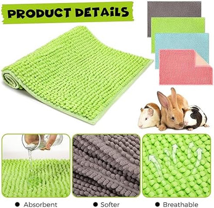 Barydat 8 Pcs Guinea Pig Cage Liner 24x16'' Washable Rabbit Fleece Mat