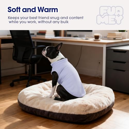 FUAMEY Dog Fleece Vest for Medium Dogs,Warm Stretchy Dog Sweatshirts Pullover with Leash Hole Dogs Sweater Soft Pet Turtleneck Cozy Pet Vest Lightweight Sleeveless Purple M