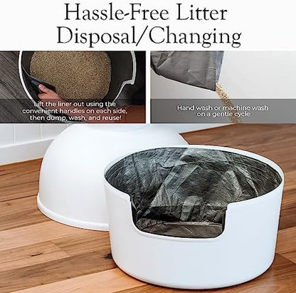 Reusable Litter Box Liners by Bundle & Bliss, 3-Pack - Easy to Clean, Non-Slip Litter Liners For Secret Litter Box - Durable Design, Waterproof, Scoop & Scratch-Resistant, Leak Proof, Machine-Washable