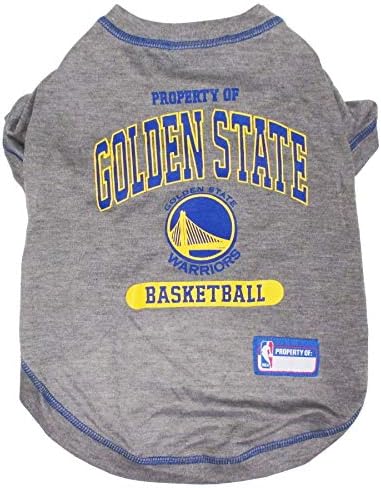 Pets First NBA Licensed Hoodies & T-shirt for Dogs & Cats, Golden State Warriors, Medium