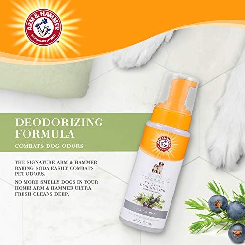 Arm & Hammer Ultra Fresh Waterless Dog Shampoo Foam, Juniper Mist, 8 Fl Oz