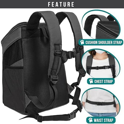 PetAmi Cat Backpack Carrier for Small Dogs and Large Cats, Airline Approved