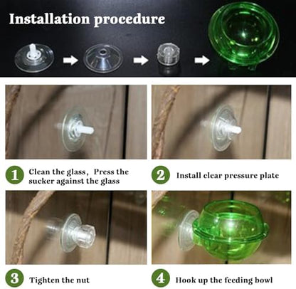 PINVNBY Reptile Bowl with Suction Cup,Chameleon Feeding Bowl,Gecko Food and Water Feeding Dish Pet Feeder Supplies Accessories for Lizards,Snakes,Bearded and Dragons(4 Pcs)