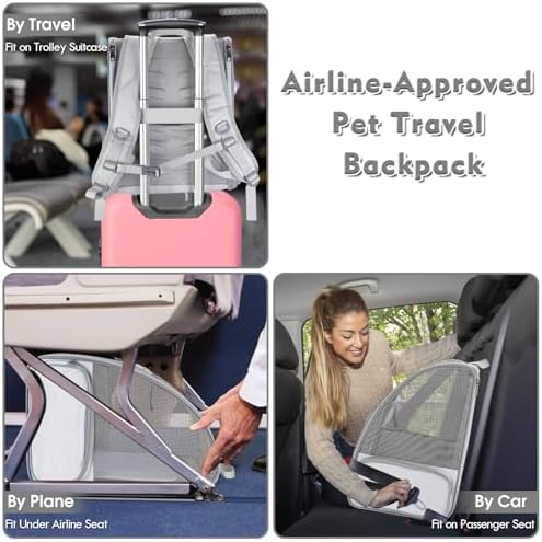 Cat Backpack Carrier, Large Mesh Dog Backpack Carrier for Small Pet