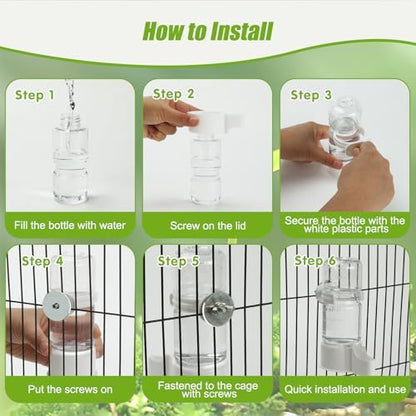 Automatic Bird Cage Water Dispenser, 4.73 oz Parakeet Water Feeder
