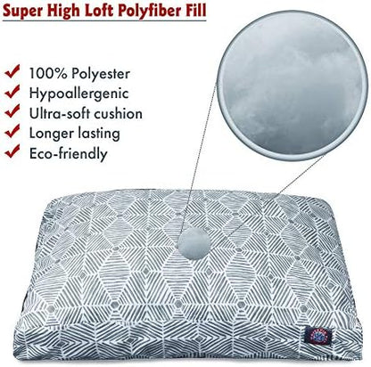Majestic Pet Rectangular Dog Bed, Medium, 36x29x4 in, Washable, Gray
