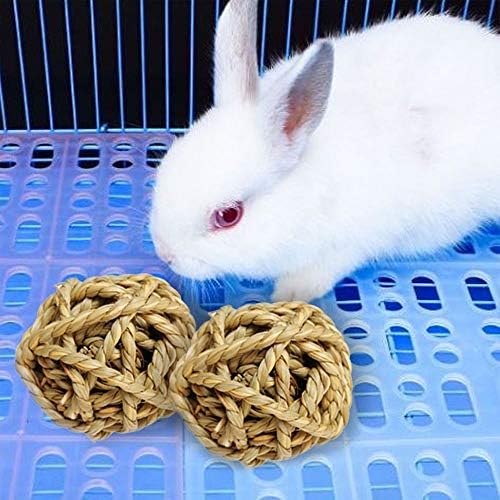 10PCS Bunny Chew Toys Grass Balls Rabbit Gnawing Treats for Guinea Pig