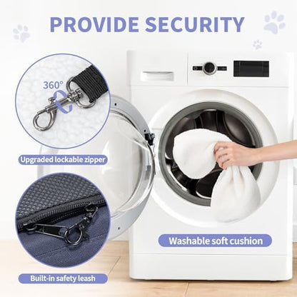 Petsfit Airline Approved Pet Carrier for Small Dogs & Cats, 19x9x12 TSA Approved Carrier, with Removable Dual-Sided Padding (2-Way Placement) - Fits Under Most Airplane Seats, Escape Proof (Navy)