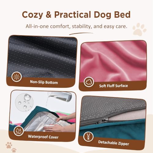 Comfort Expression Orthopedic Dog Bed for Extra Large Dogs with Bolster