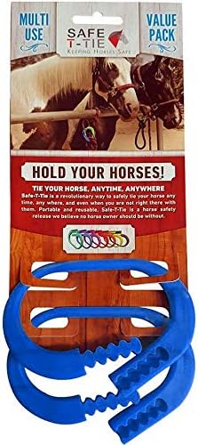 Injuries Preventing Horse Tether Tie - Portable, Versatile & Reusable Breakaway Horse Tie, Quick Release Under Heavy Pressure w/ 5 Loop Settings, Multi-Purpose Horse Clip (2 pcs Dark Blue)