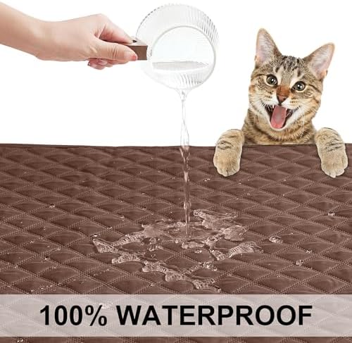 NICETOWN Dog Bed Cover for Pets Blankets Rug Pads for Couch Protection Waterproof Bed Covers Dog Blanket Furniture Protector Reusable Changing Pad, 62 x 82 inch, 1 Panel, Chocolate/Sand