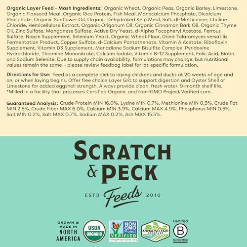 Scratch and Peck Feeds | Layer Mash for Chickens & Ducks | 50 lb Bag