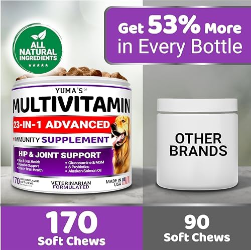 Dog Vitamins and Supplements - 170 Chews - Dog Multivitamin Chewable