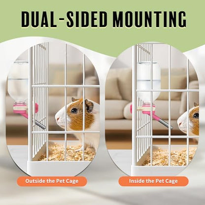 Choco Nose Patented No-Drip Water Bottle/Feeder for Guinea Pigs/Hamsters/Bunnies/Ferrets/Other Small Pets, Critters and Animals -for Cages, Crates or Wall Mount. 10.2 oz. Nozzle 10mm, Pink (C128)