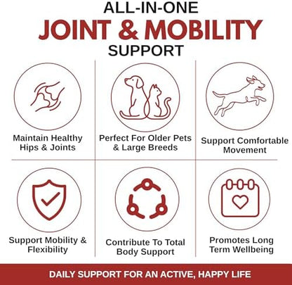 Hip and Joint Supplement for Dogs and Cats, 2 Lb, 90 Scoops