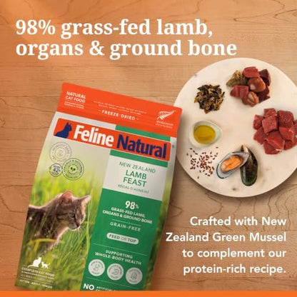 Feline Natural - High Protein Freeze Dried Dry Cat Food with 98% Meat