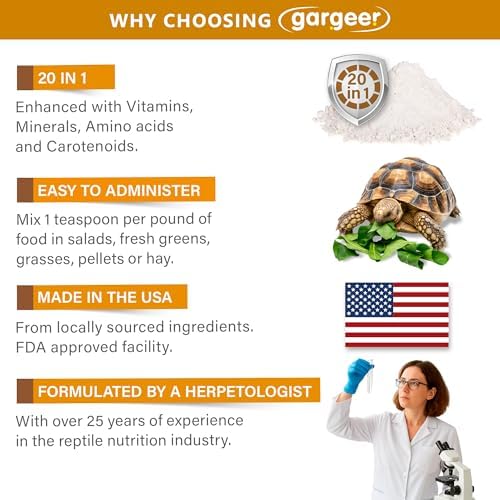 Gargeer 3oz Grassland Tortoise Multivitamins & Minerals Powder. Made in USA