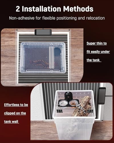 Pawfly 28 W Reptile Heat Pad with Thermostat 11 x 11 Inch Reptile Heating Pad Under Tank Terrarium Reptile Heat Mat for Turtles Frogs Snakes Lizards Geckos Hermit Crabs & Spiders