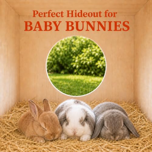 Wooden Rabbit Hideout, Rabbit Bed, Indoor Hutch, Bunny House, Outdoor Hut.