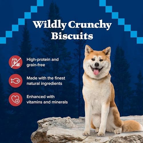 Blue Buffalo Wilderness Salmon Crunchy Dog Biscuits, Grain-Free, 10 oz