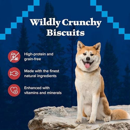 Blue Buffalo Wilderness Salmon Crunchy Dog Biscuits, Grain-Free, 10 oz