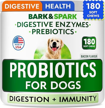 BARK&SPARK Probiotics for Dogs - Digestive Health Supplement Chews