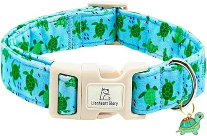 Lionheart glory Dog Collar Blue Sea Turtles Dogs Collar Spring Summer Cute Collars Dog Boy or Girl Soft Durable Adjustable Dog Collars for Small Dogs Pet Gift