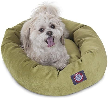 Majestic Pet Micro Velvet Dog Bed, 24 Inch Small, Round, Washable, Apple