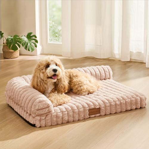 Orthopedic Medium Dog Bed Furry Pet Bed, Washable Cover 30''X20''