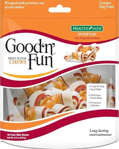 Good 'n' Fun Mini Bones Long-Lasting Dog Treat for Small Dogs, 18 Count