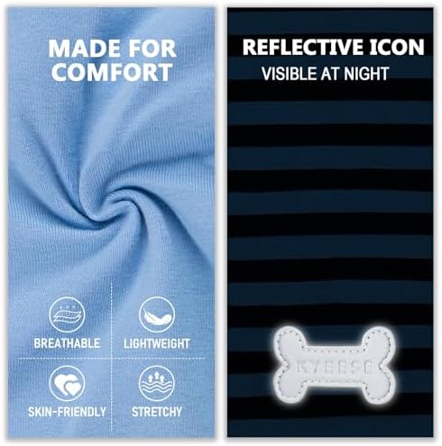 KYEESE 2Pack Cotton Dog Shirt for Large Dogs Soft Striped Tank Top