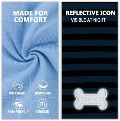 KYEESE 2Pack Cotton Dog Shirt for Medium Large Dogs Soft Striped Tank Top