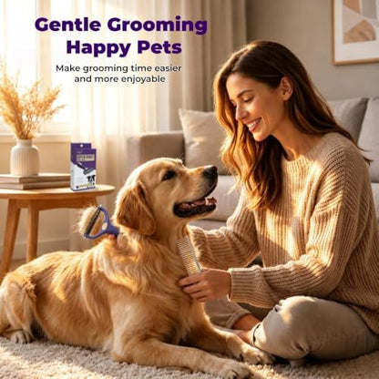Deshedding Dog Brush, Dog Grooming Kit for Dogs & Cats