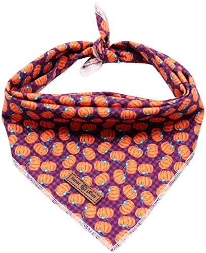Lionet Paws Halloween Dog Bandana for Small Medium Large Dogs, Cat Dogs Kerchief Triangle Bibs Scarf Pumpkin for Girl or Boy