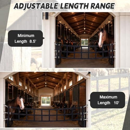 Zonon 10' x 20'' Adjustable Polyester Stall Guards for Horses, Black