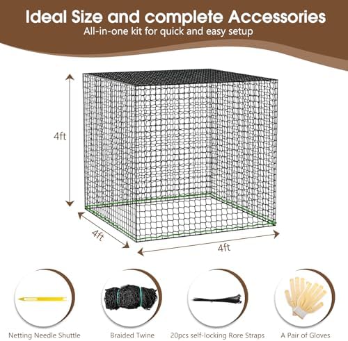 4x4 Ft Round Bale Hay Nets for Horses, Heavy Duty Slow Feed Hay Net