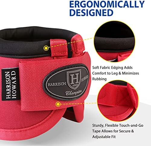 Harrison Howard Horse Bell Boots Overreach Bell Boots No-Turn Bell Boots for Horse-Durable Protective Hoof Boot