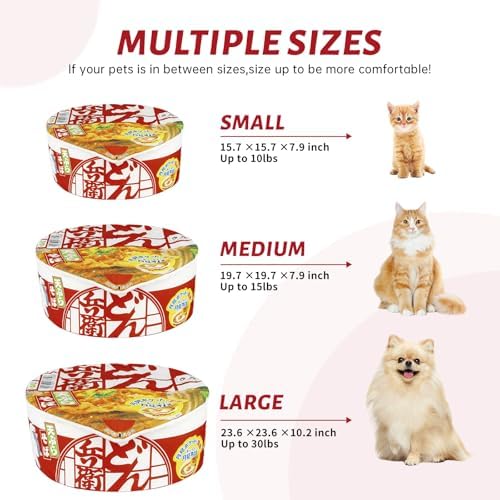 寵幸 Ramen Noodle Cat Bed, Soft Warm Washable for Cats Dogs