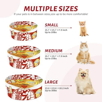 寵幸 Ramen Noodle Cat Bed, Soft Warm Washable for Cats Dogs