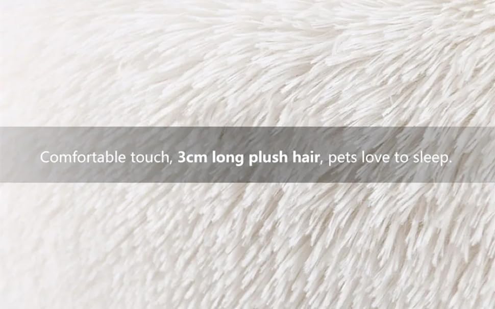 Cat Beds for Indoor Cats - Cat Bed Washable 24 inches, Dog Beds for Small Medium Dogs, Anti Anxiety Round Fluffy Plush Faux Fur Pet Bed, Thick Bottom
