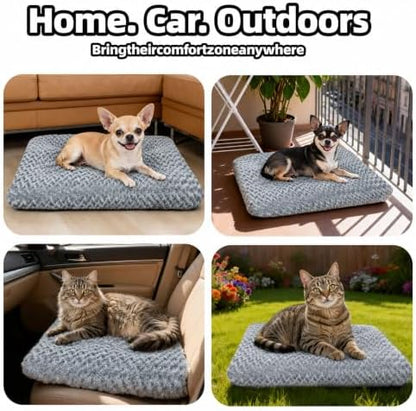 Dog Bed Small Size, Plush Washable Pet Bed Mat, Dog Crate Bed 17"x14"