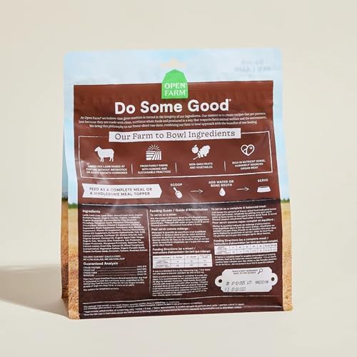 Open Farm Freeze Dried Raw Dog Food, Lamb Bite-Sized Morsels, 13.5oz Bag